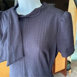 Elegant Navy Textured Dress - NWOT